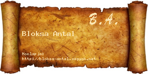 Bloksa Antal névjegykártya